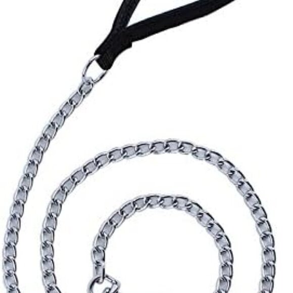 Pet Dog metal Chain Leash Training Leads with Padded Loop Handle / MEDIUM / NEW - Picture 1 of 4